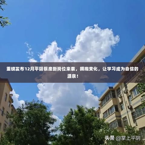 重磅,平阴银座12月新岗位盛大发布,拥抱变化,学习成就自信之路!