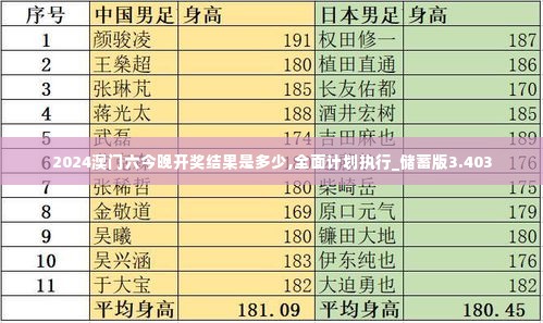 2024澳门六今晚开奖结果是多少,全面计划执行_储蓄版3.403
