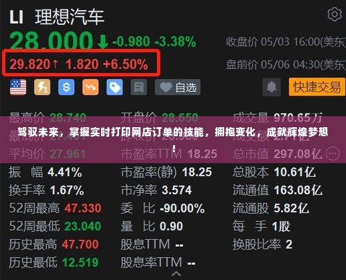 掌握实时打印网店订单技能,驾驭未来成就辉煌梦想!