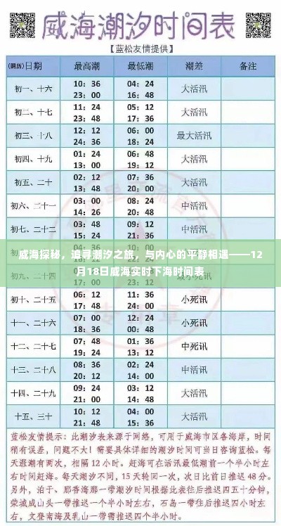 威海潮汐之旅,探寻下海最佳时刻,与内心平静相遇的潮汐探秘之旅(附实时下海时间表)