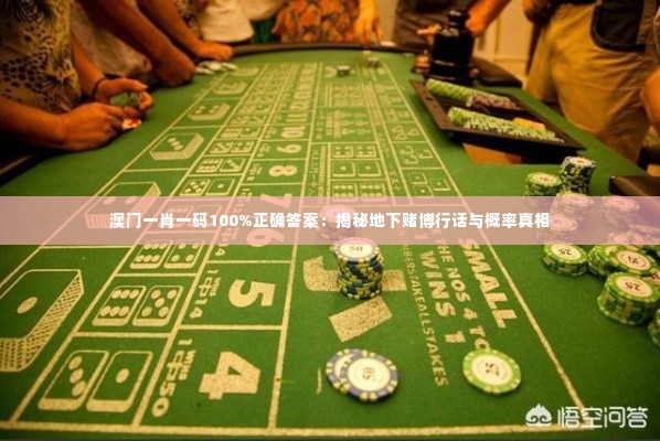 澳门一肖一码100%正确答案:揭秘地下赌博行话与概率真相