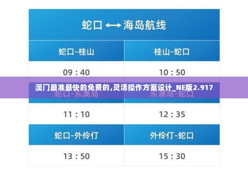 澳门最准最快的免费的,灵活操作方案设计_NE版2.917