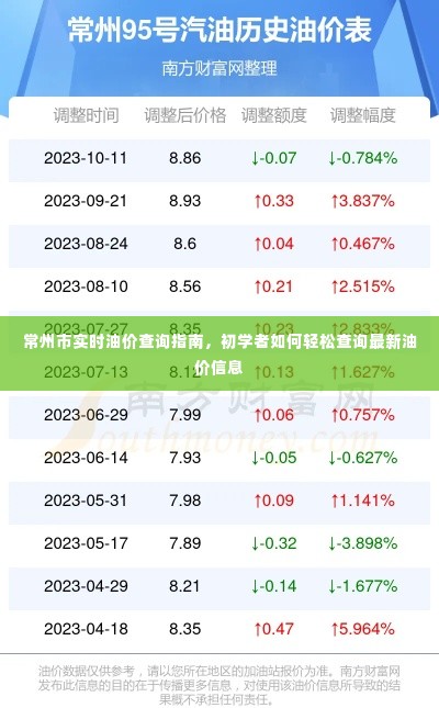 常州市实时油价查询指南,初学者轻松获取最新油价信息