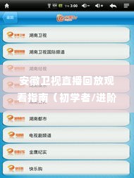 安徽卫视直播回放观看指南,从初学者到进阶用户,如何观看12月22日实时直播回放