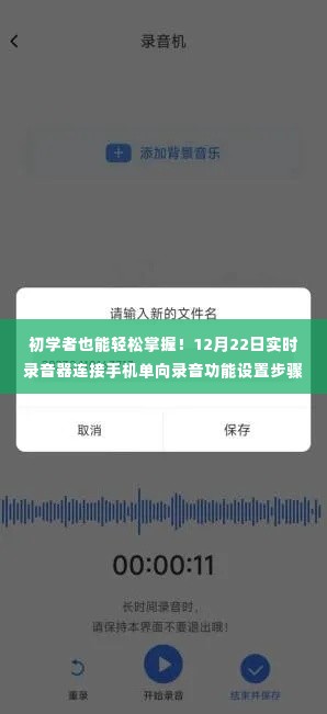 初学者指南，手机实时录音器连接与单向录音功能设置详解（12月22日更新）
