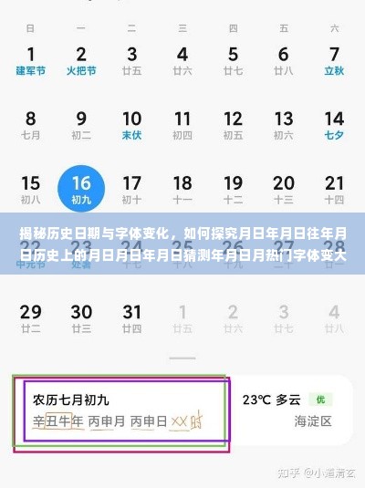 揭秘历史日期与字体变迁,探究年月日变迁中的热门字体演变技能