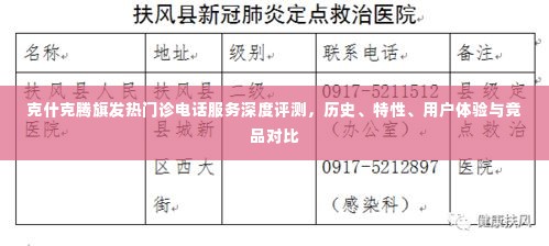 克什克腾旗发热门诊电话服务全面解析,历史、特性、用户体验与竞品对比评测报告