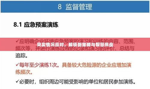 突发情况应对,解锁新策略与智慧挑战