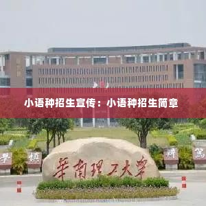 小语种招生宣传:小语种招生简章