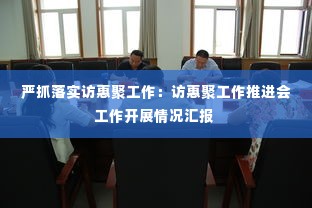 严抓落实访惠聚工作:访惠聚工作推进会工作开展情况汇报