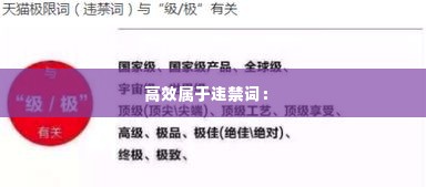 高效属于违禁词: