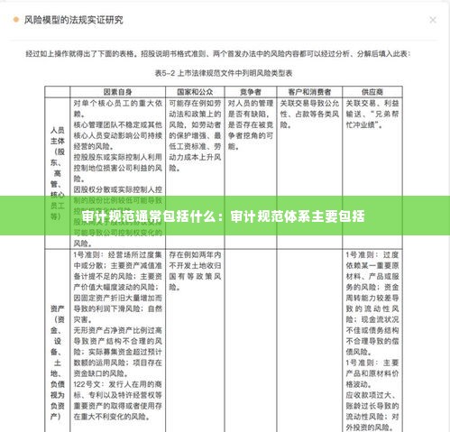 审计规范通常包括什么:审计规范体系主要包括