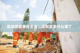 深圳突发事件大全:深圳发生什么事了