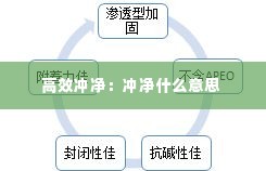 高效冲净:冲净什么意思