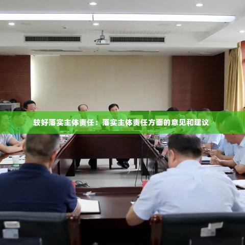 较好落实主体责任:落实主体责任方面的意见和建议