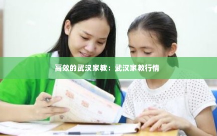 高效的武汉家教:武汉家教行情