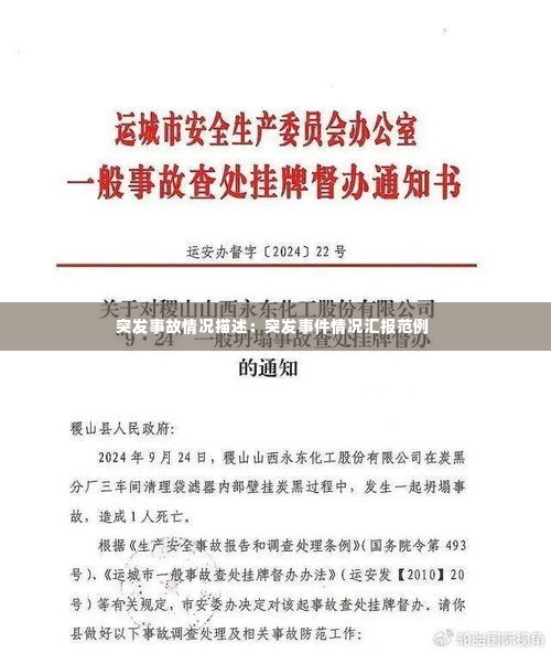 突发事故情况描述：突发事件情况汇报范例 