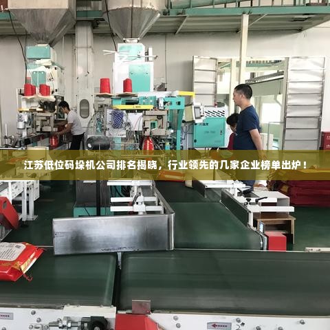江苏低位码垛机公司排名揭晓,行业领先的几家企业榜单出炉!