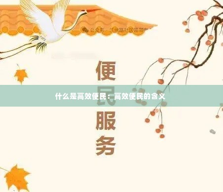 什么是高效便民:高效便民的含义