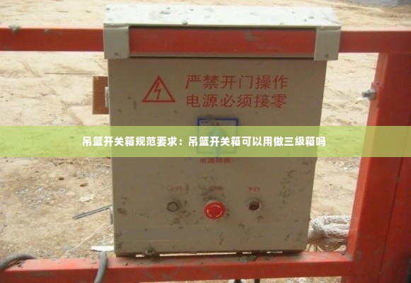 吊篮开关箱规范要求:吊篮开关箱可以用做三级箱吗