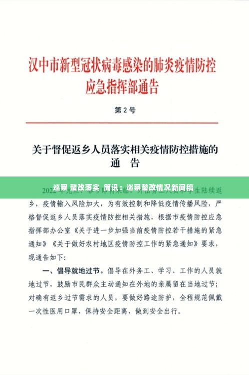 巡察 整改落实  简讯：巡察整改情况新闻稿 