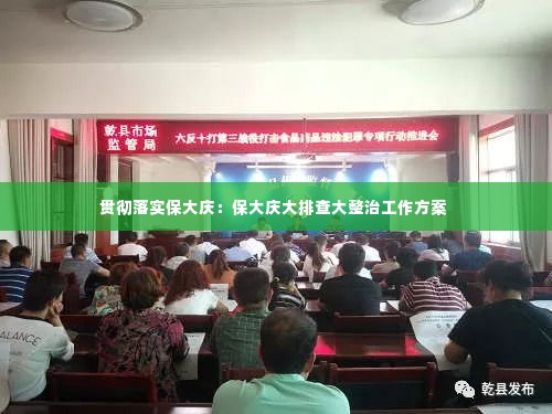 贯彻落实保大庆:保大庆大排查大整治工作方案