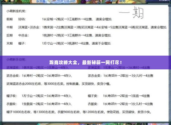 跑商攻略大全,最新秘籍一网打尽!