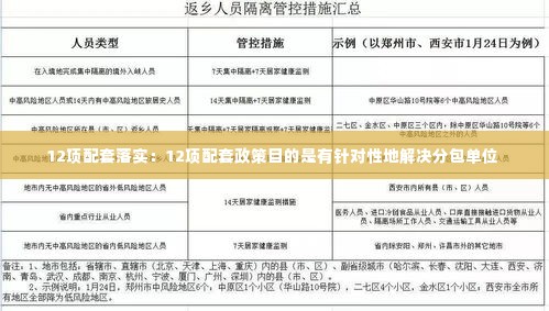 12项配套落实:12项配套政策目的是有针对性地解决分包单位