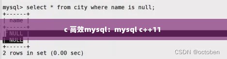 c 高效mysql:mysql c++11