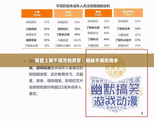 网民上网不规范的原因:网络不规范用字
