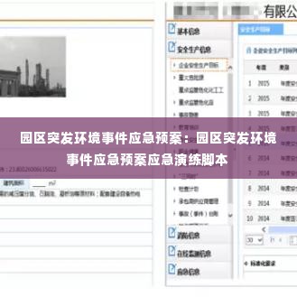 园区突发环境事件应急预案：园区突发环境事件应急预案应急演练脚本 