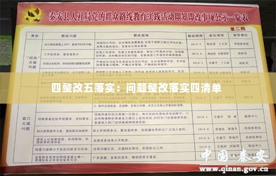 四整改五落实：问题整改落实四清单 