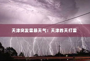 天津突发雷暴天气:天津昨天打雷