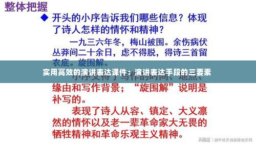 实用高效的演讲表达课件：演讲表达手段的三要素 
