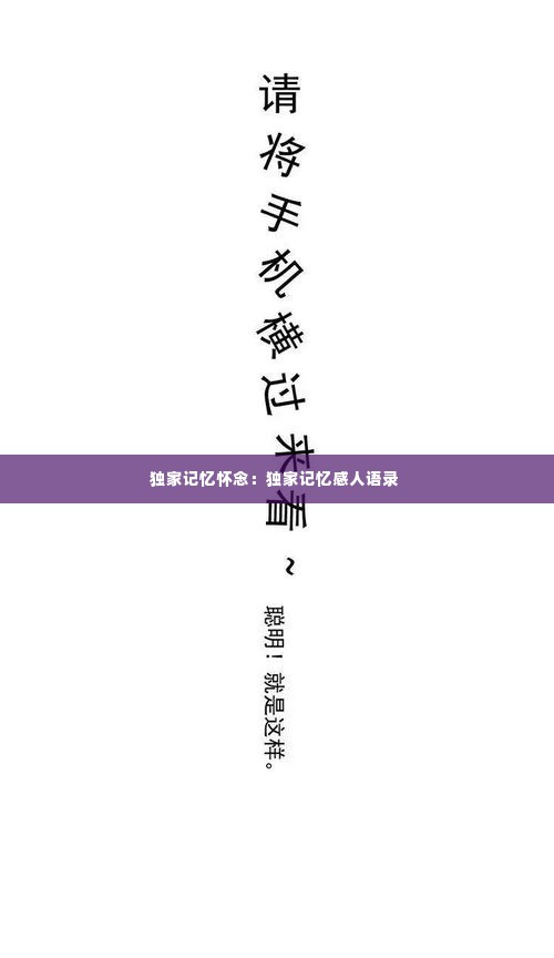 独家记忆怀念:独家记忆感人语录