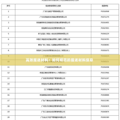 高效报送材料:如何规范的报送材料信息