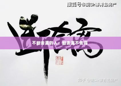 不断舍离的人:断舍离不舍得