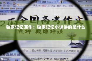 独家记忆写作:独家记忆小说讲的是什么