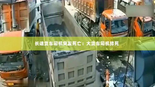 长途货车司机突发死亡:大货车司机猝死