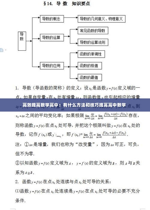 高效提高数学高中:有什么方法和技巧提高高中数学