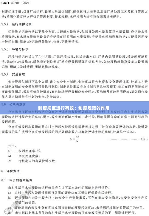 制度规范运行有效:制度规范的作用