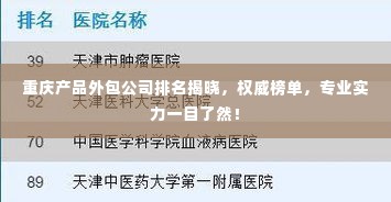 重庆产品外包公司排名揭晓，权威榜单，专业实力一目了然！