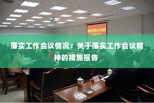 落实工作会议情况：关于落实工作会议精神的措施报告 