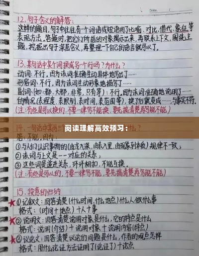 阅读理解高效预习: