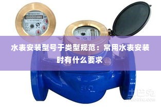 水表安装型号于类型规范:常用水表安装时有什么要求