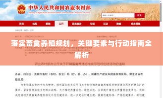 落实畜禽养殖规划,关键要素与行动指南全解析
