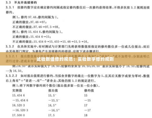 试验数值修约规范:实验数字修约规则