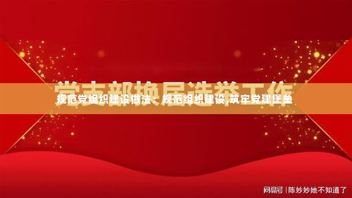 规范党组织建设做法:规范组织建设,筑牢党建堡垒