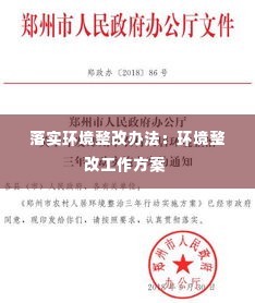 落实环境整改办法：环境整改工作方案 