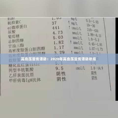 高血压宣传活动：2020年高血压宣传活动总结 